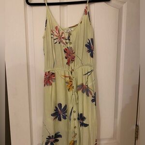 O’Neill tie front, button down, neon yellow sundress